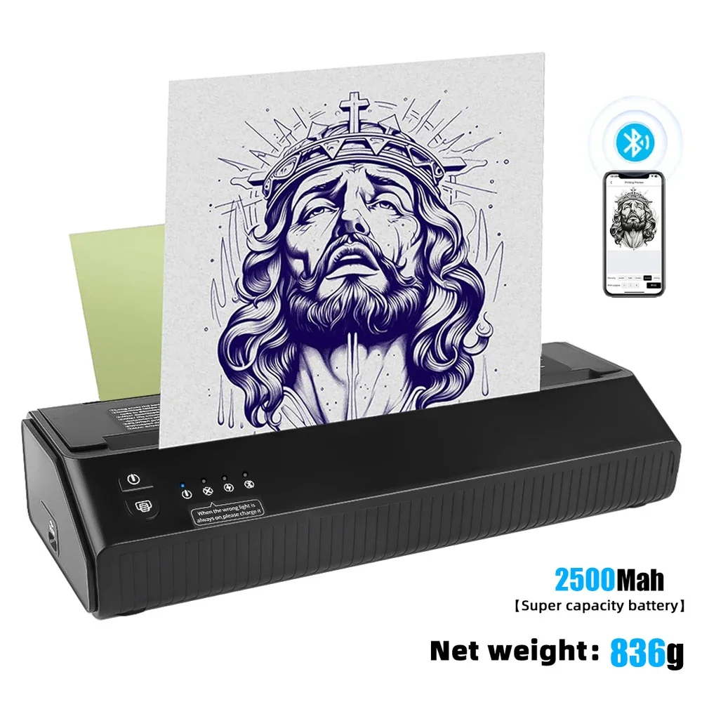 

Wireless Tattoo Transfer Machine Stencil Transfer Printer 2500mAh Battery Portable Thermal Maker Line Drawing Printing Copier