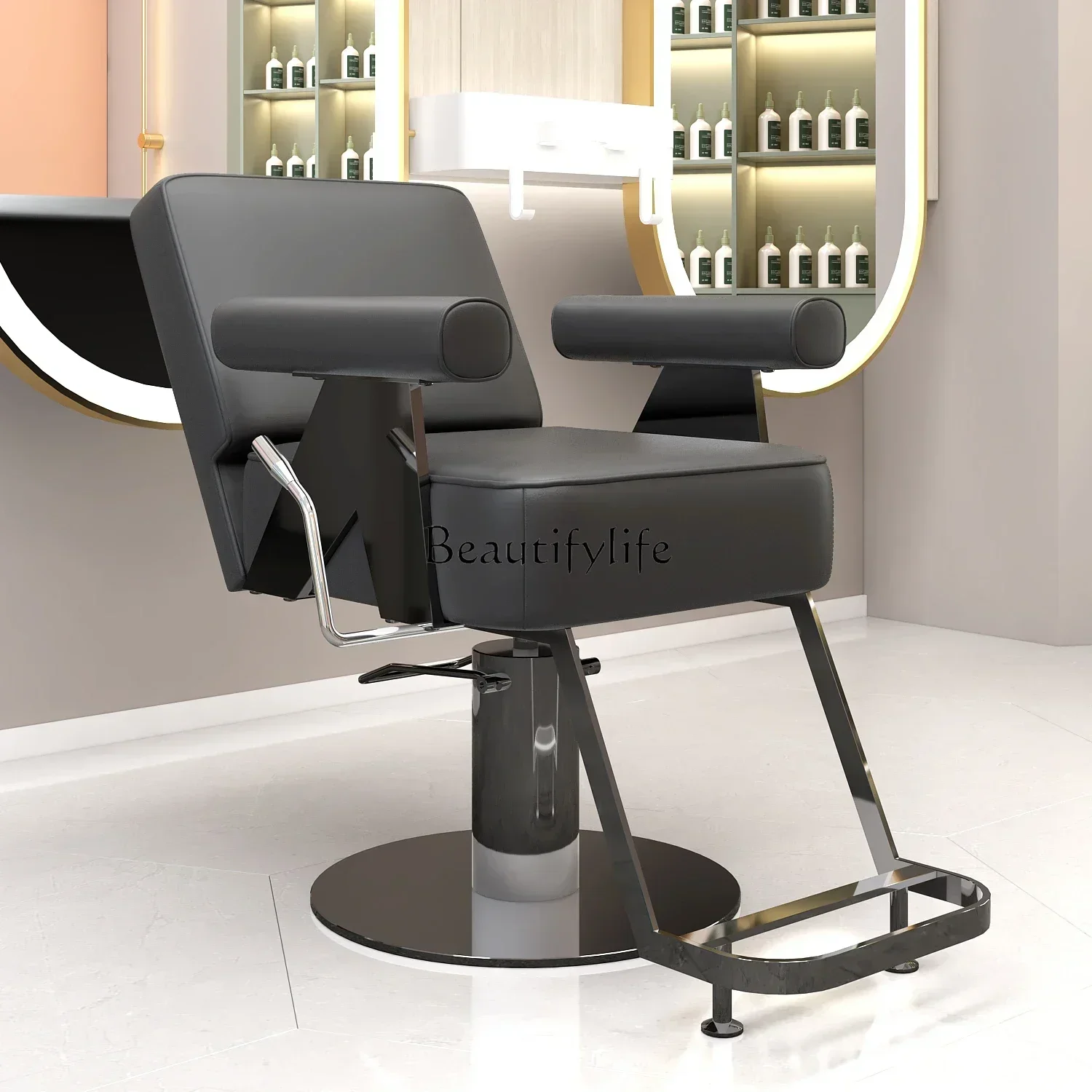 For Hair Salon Hair Cutting Chair Can Be Put down Fashionable Oil Head Dyeing and Perming Chair