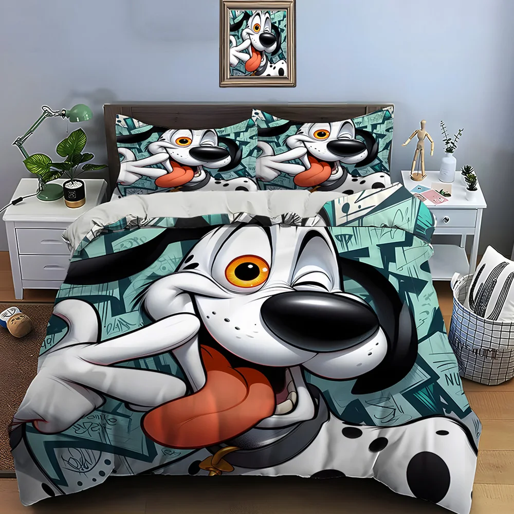 Cartoon Dalmatian Playful Expression pattern Bedding Set for Kids Luxury Gift 3pcs Digital Print Comforter Set Soft Comfortable
