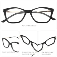 ZENOTTIC (taille M) Lunettes papillon en acétate avec prescription personnalisée, lunettes optiques progressives pour femme, lunettes pour myopie 6