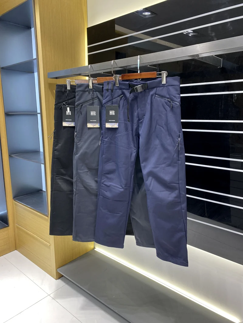 Calças Longas Casuais Masculinas Leves e Quentes, Estilo Funcional para Trabalho, Novidade de Outono/Inverno