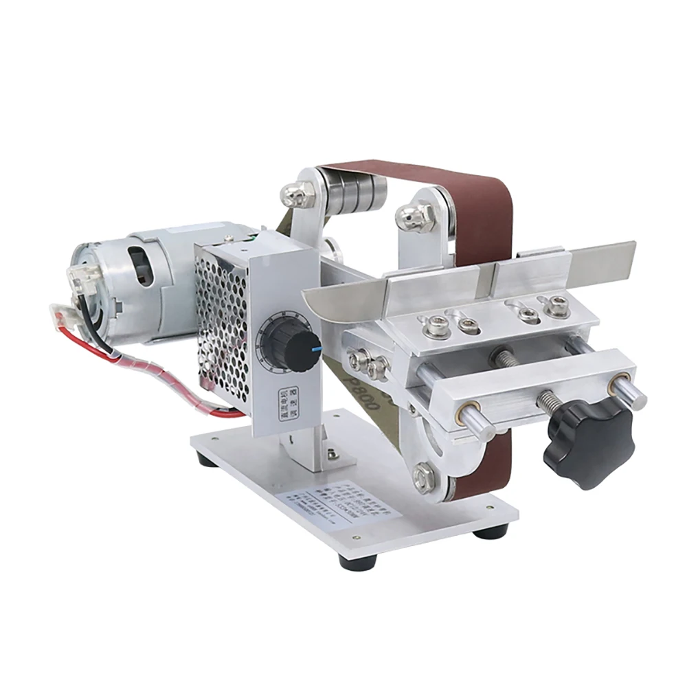 Máquina Moedor de Cinto Mini Ângulo Fixo Faca Apontador Lixadeira Polidor Polidor Máquina de Polimento com 360w Adaptador de Energia 533×30 mm