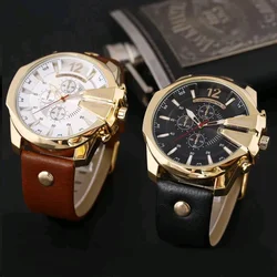 CURREN 8176 Brand Fashion Quartz Men Watches Popular Big Dial Leather Watch Mens Retro Casual Waterproof Metal Male Clock