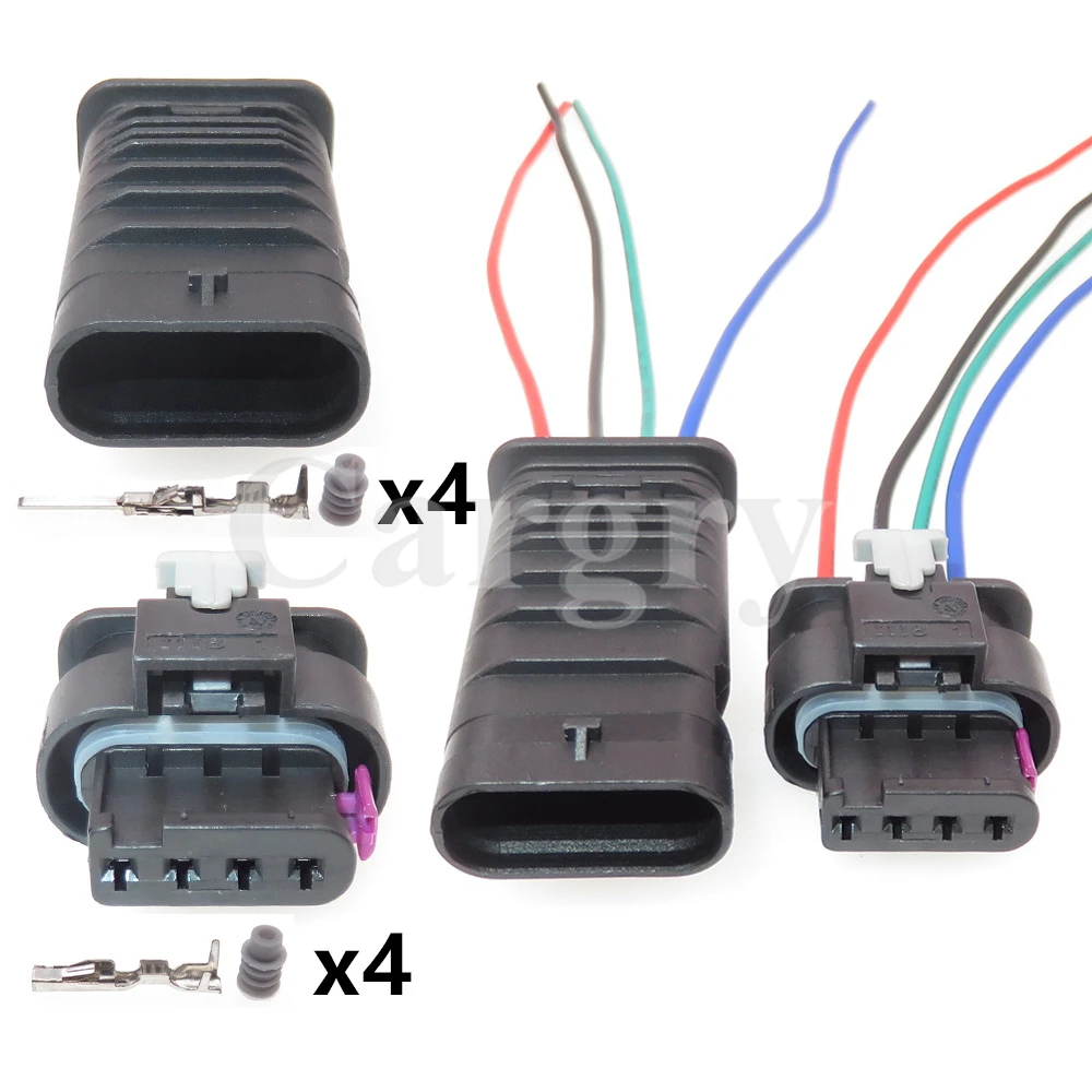 

1 Set 4P 1-1718656-1 1718657-1 4f0973704 Automobile Wiring Terminal Socket AC Assembly Car Male Female Docking Wire Connector