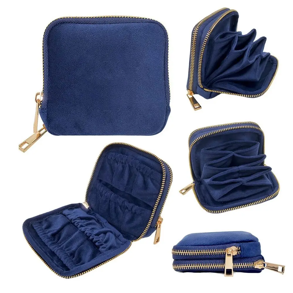 Double-layer Jewelry Packing Bag Earrings Bracelet Jewelry Storage Bag Large Capacity Organizer Velvet Jewelry Holder Vacation