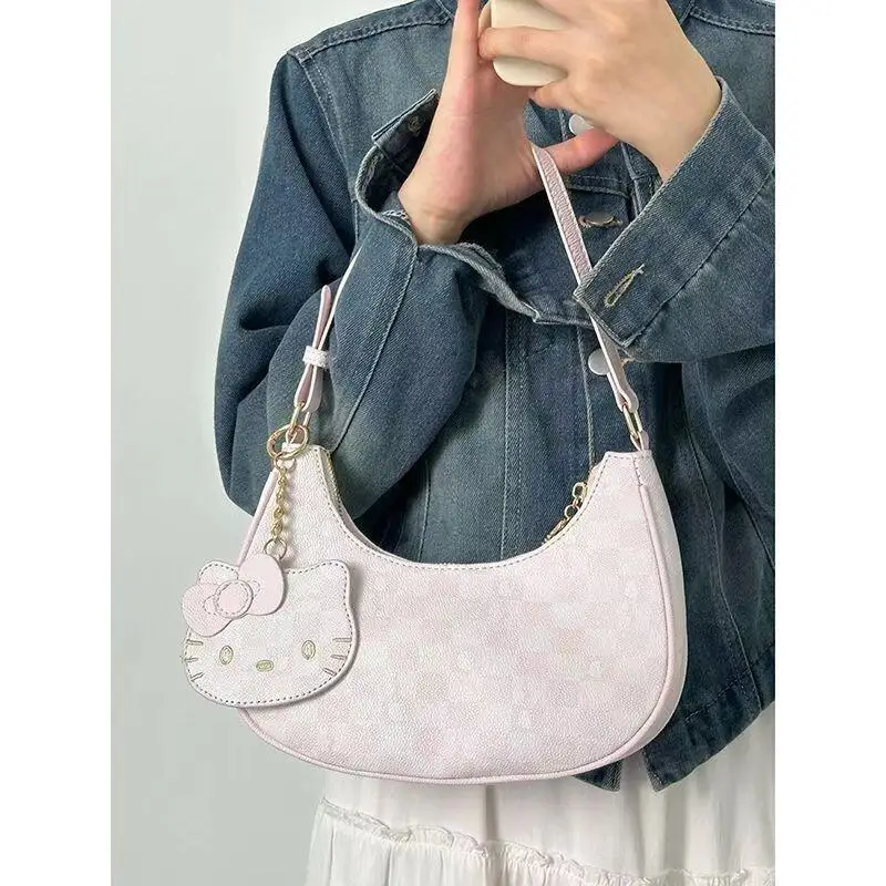 

Сумка на плечо Sanrio с героями мультфильмов, сумка на плечо Hello Kitty, большая вместительная модная сумка в милом стиле, студенческая сумка для девочек, сумка на плечо