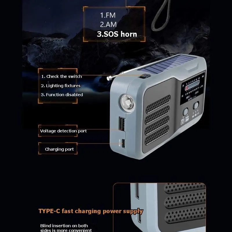

Многофункциональное портативное аварийное радио с ручным приводом и фонариком — снаряжение для выживания в условиях активного отдыха