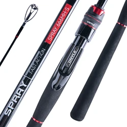 UNYLE SPRAY-Carbon Fiber Spinning Rod, Carbon Fiber, Wheel Seat, EVA Grip, Travel Rod, 1.98-2.4m, 24T, 6 Sections, New, 2022