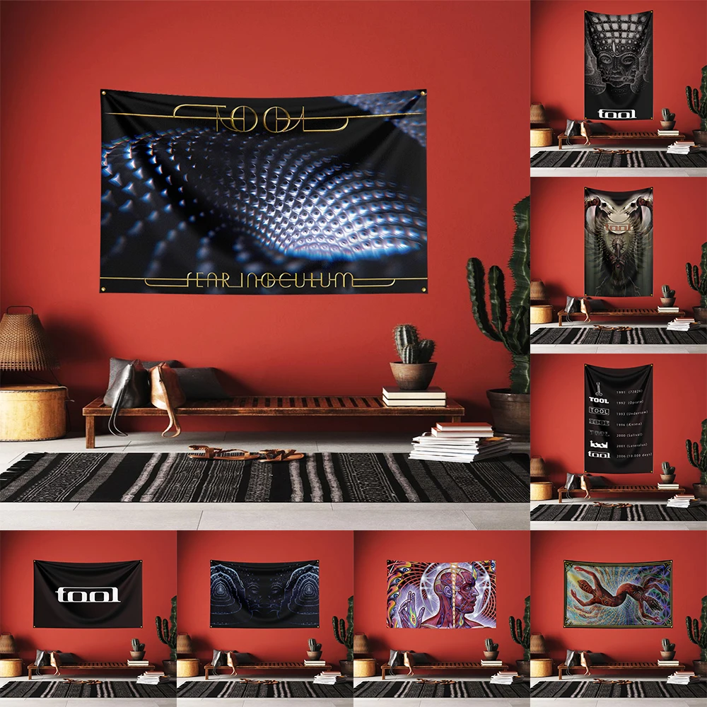 

90X150 3x5 FT TOOLS Heavy Rock Band Flag Polyester digital printing banner living room decoration art outdoor tapestry garage