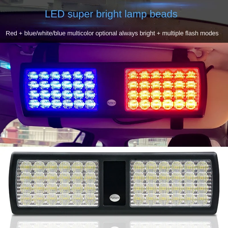 

Ultrathin Car Truck LED Windshield Emergency Hazard Warning Flashing lamp Police Strobe Lights Sun visor panel DC 12V 18 Modes