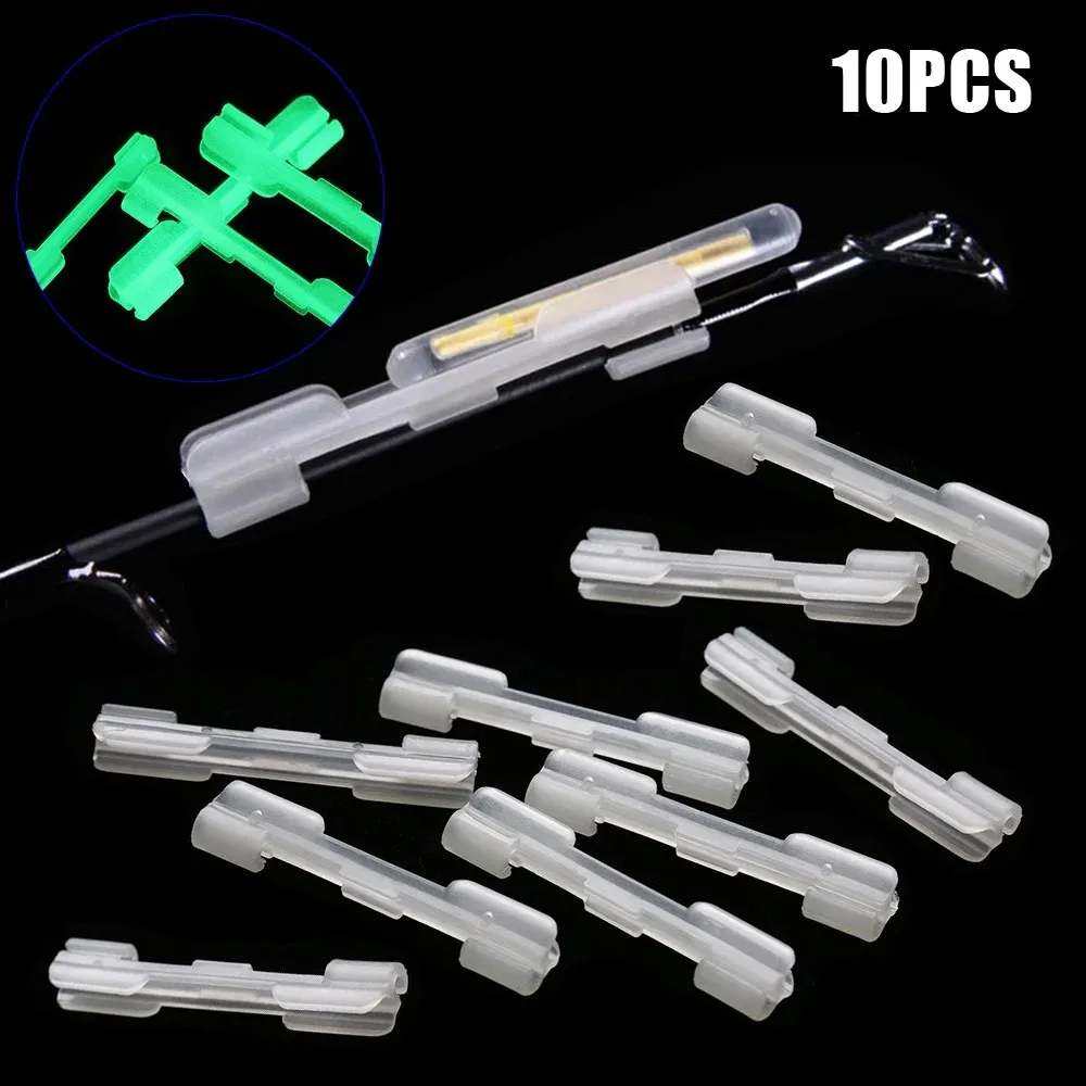 야간 초릿대 조명 거치대, 화학 형광 스틱 플로트 글로우 스틱, DIY 낚싯대 피더에 사용, 10 개