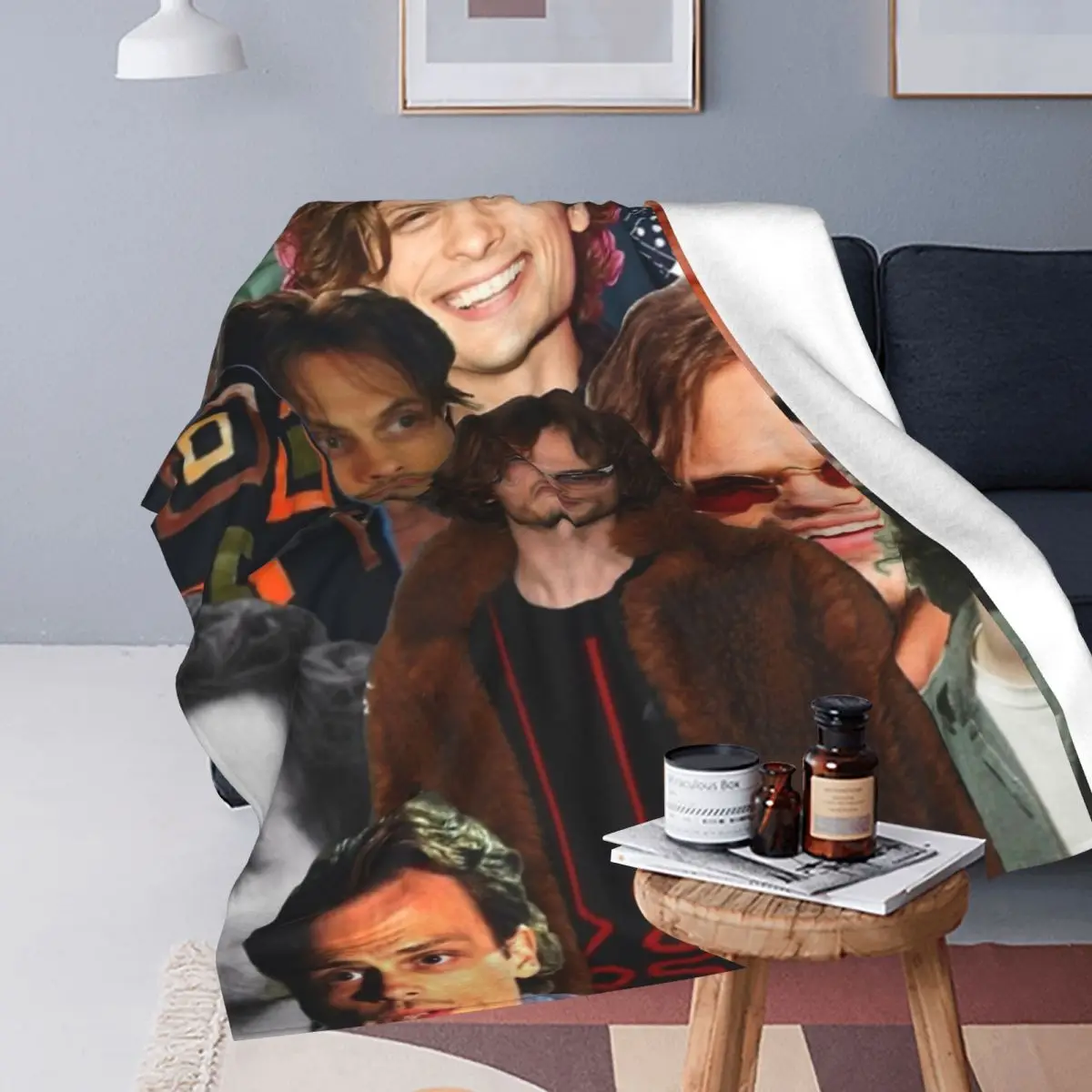 Matthew Gray Gubler Collage Blankets Fleece Spring/Autumn Multi-function Warm Throw Blankets for Home Car Rug Piece