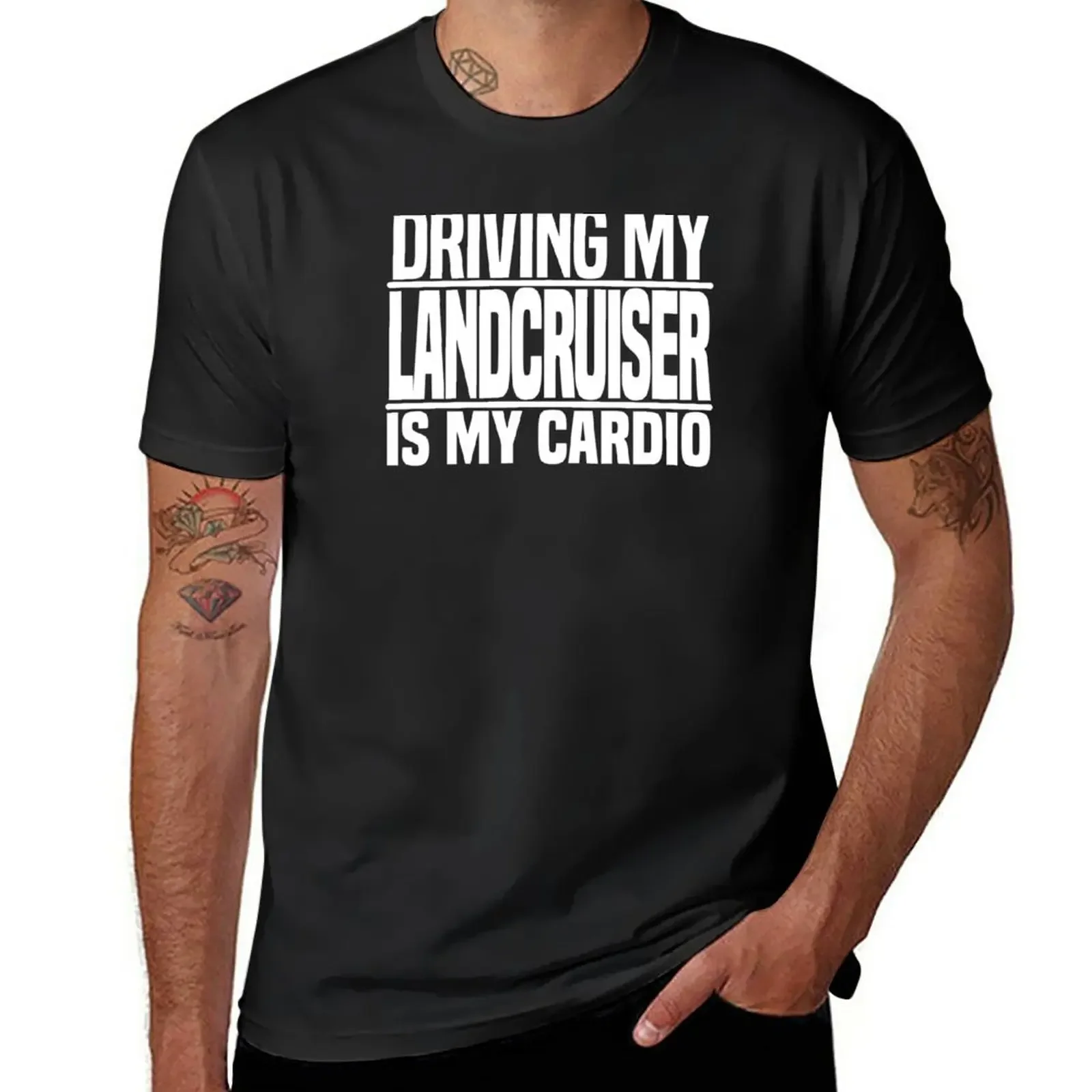 Driving my Landcruiser is my cardio T-Shirt boys whites heavyweights T-shirts for men cotton