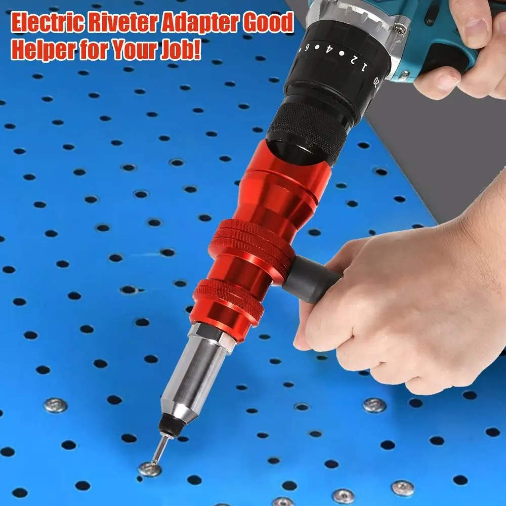 2.4mm-4.8mm Electric Rivet Aluminum Alloy Quick Install Rivet Adapter Multi-function Removable Plastic Handle Cordless Rivet