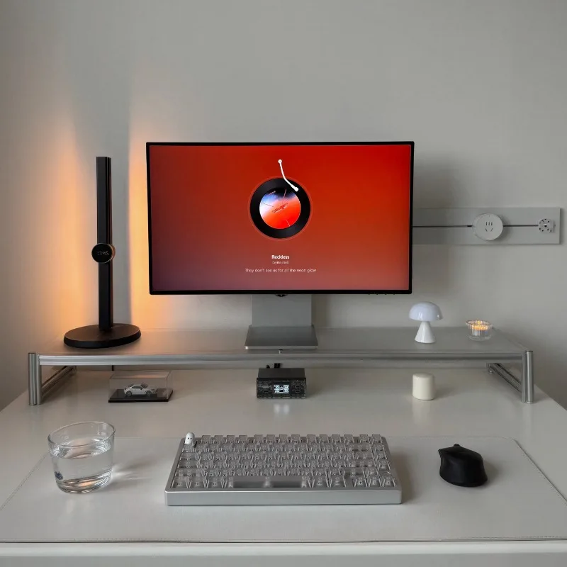 Acrylic Monitor Stand Aluminium Modular Office Monitors Riser Holder Desktop Computer Storage Bracket Monitor Display Base