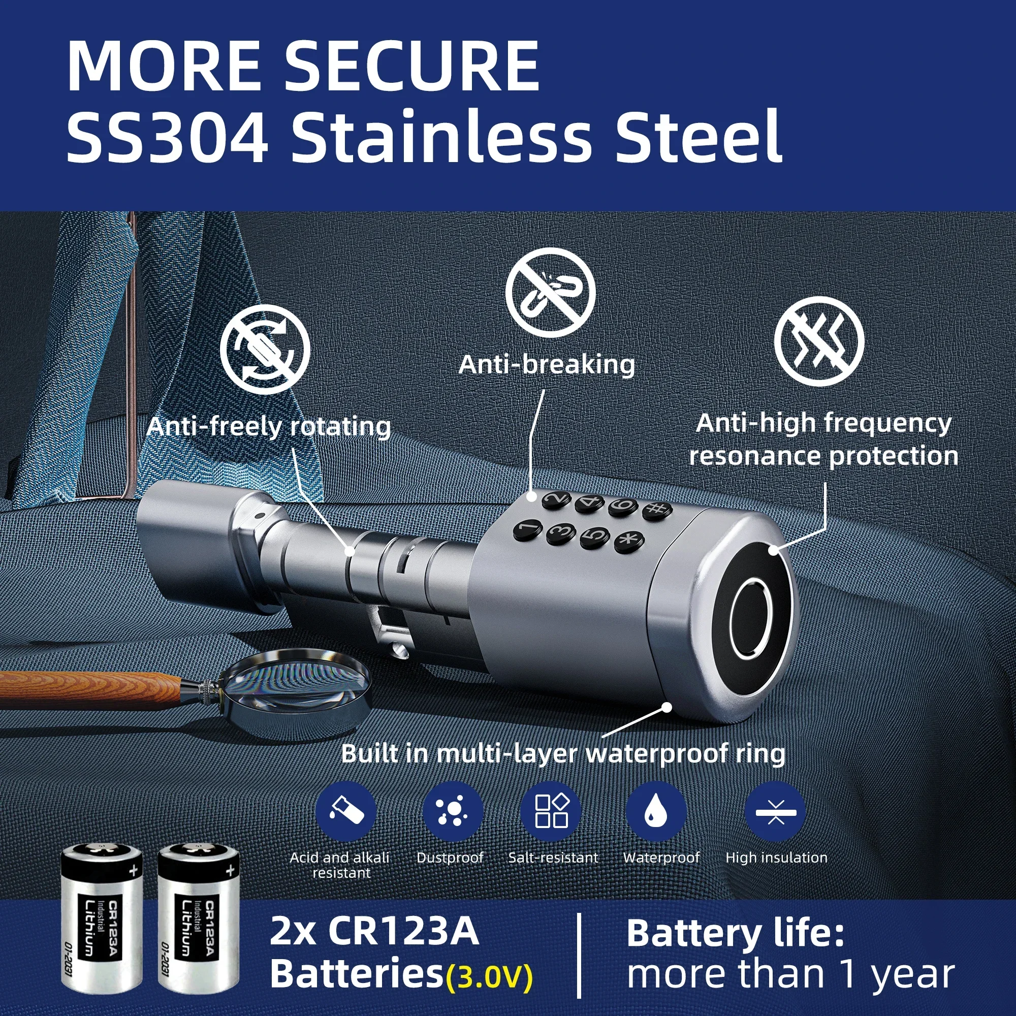 Euro Standard Smart Cylinder Elektronisches Profilzylinde With Ttlock Adjustable Cylinder Electronic Door Lock