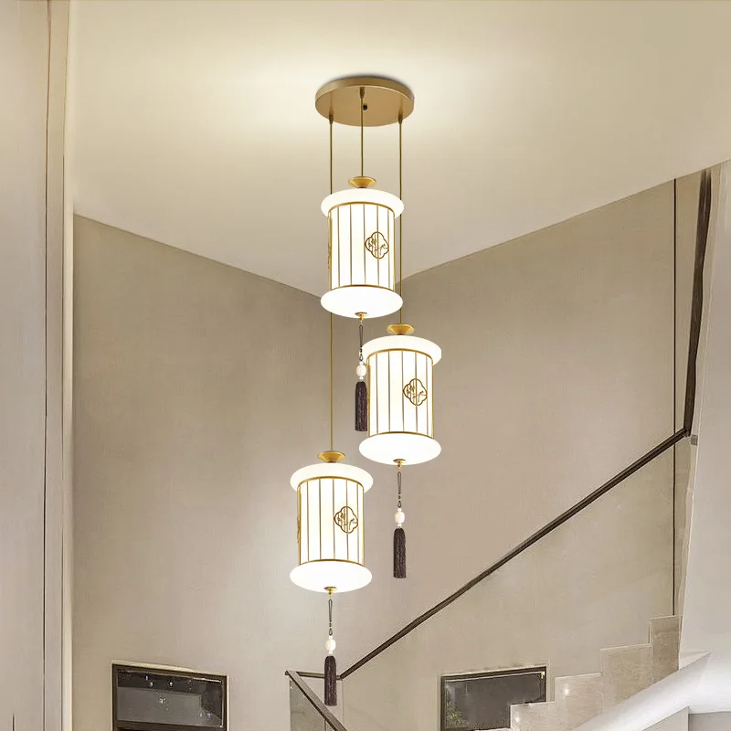 

New Chinese Style Creative Pendant Light Entryway Hallway Corridor Balcony Bedroom Bedside Small Single Hanging chandelier Lamps