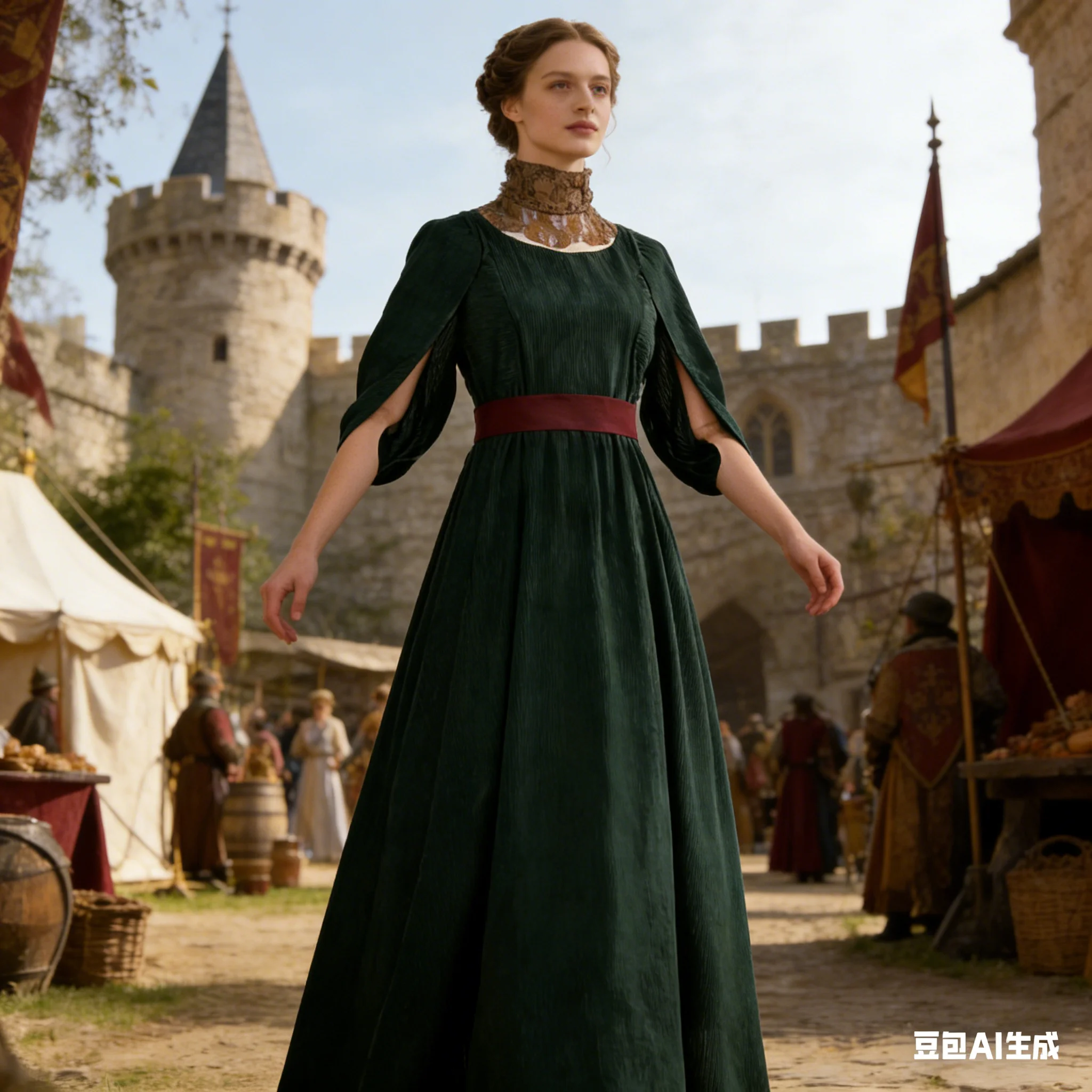 

Medieval Cosplay European and American Traditional Wear Vintage Dress Party Costume Woman