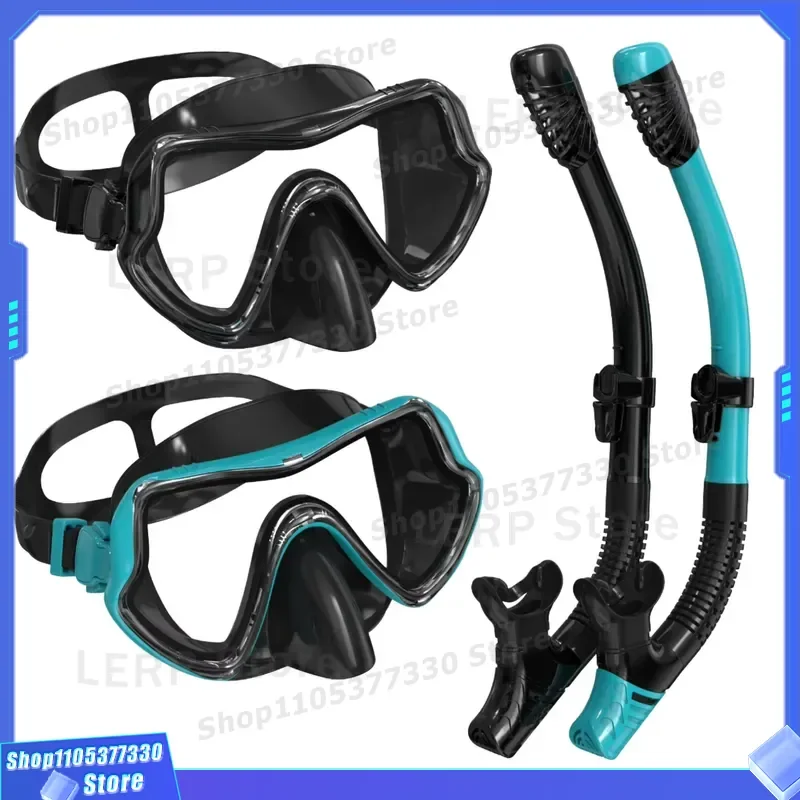 Adult Dry Top Snorkel Set With Anti Splash Guard Comfortable Breathing Valve Silicone Mouthpiece For Swimming Diving Gear