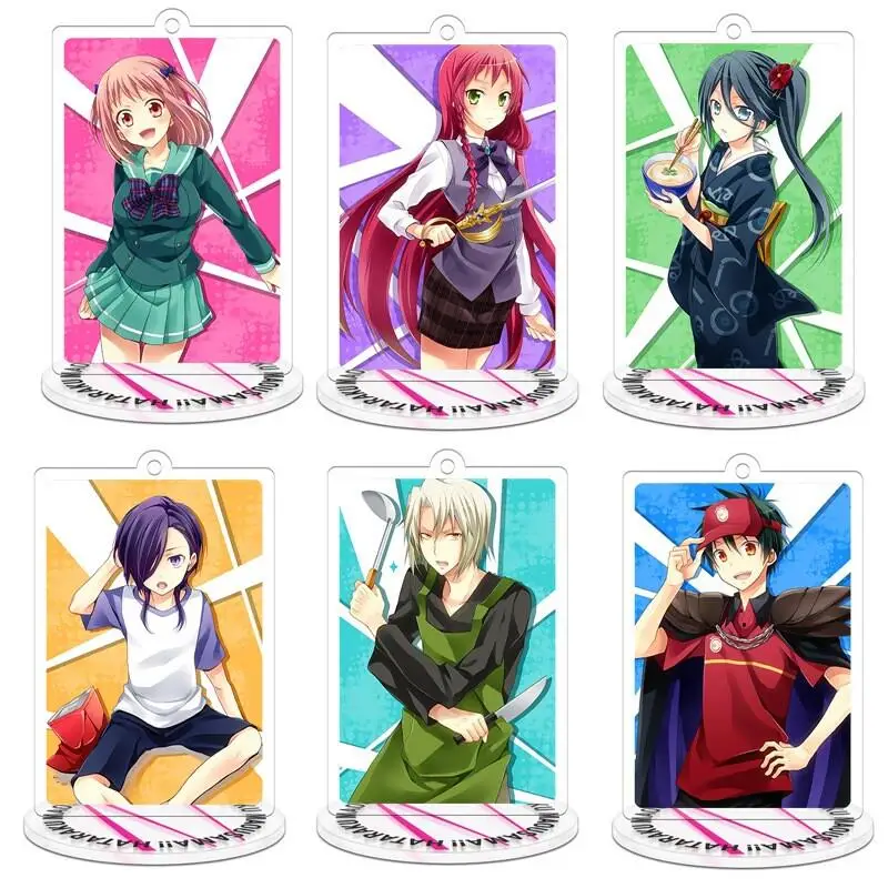 The Devil Is a Part-Timer! Anime Acrylic Stand Sadao Maō Emi Yusa Model Figure Cosplay Plate Holder Topper Keychain Gift