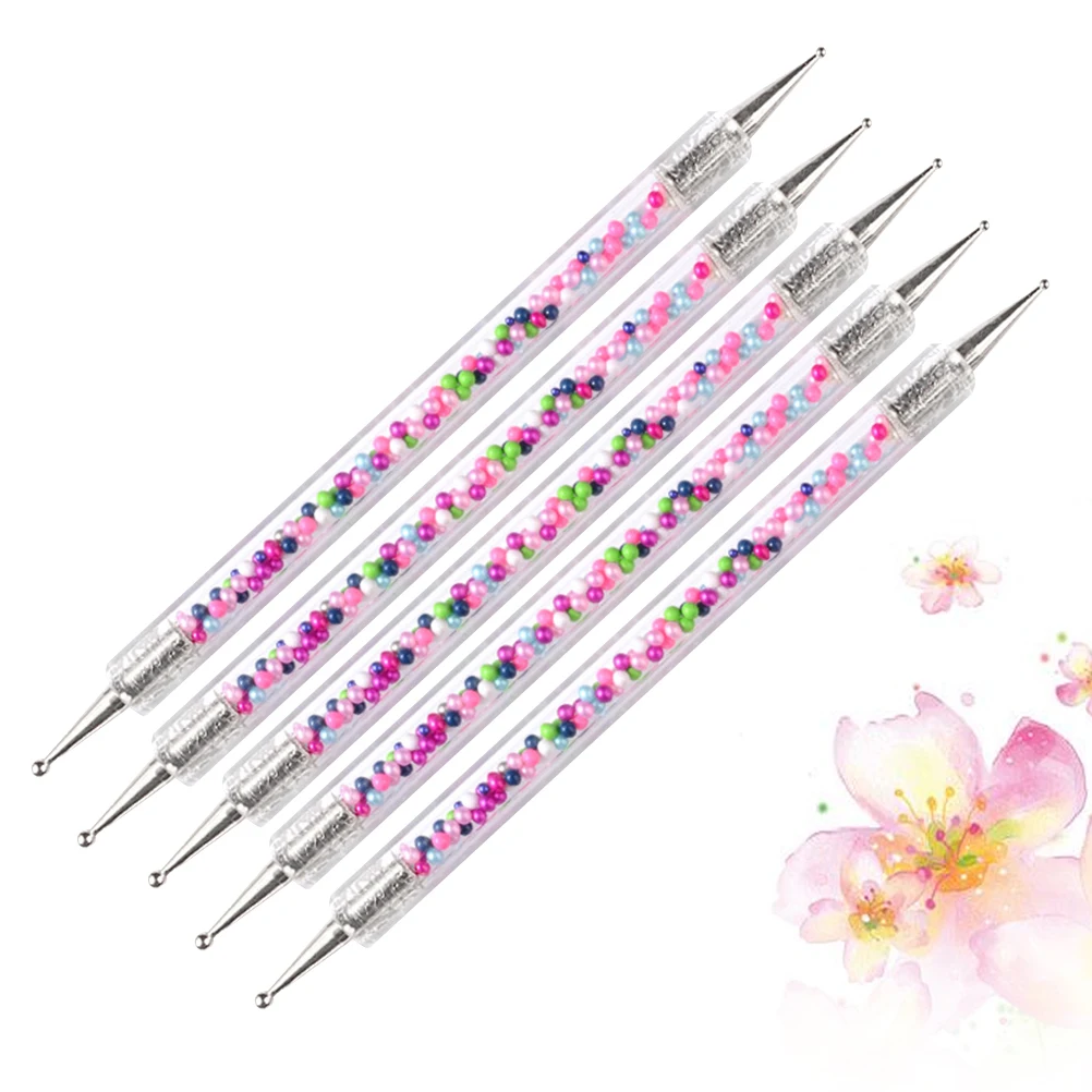 

5 pcs Double-ended Point Drill Pen Nail Art Tool Lightweight Practical Supplies Accessories for Women