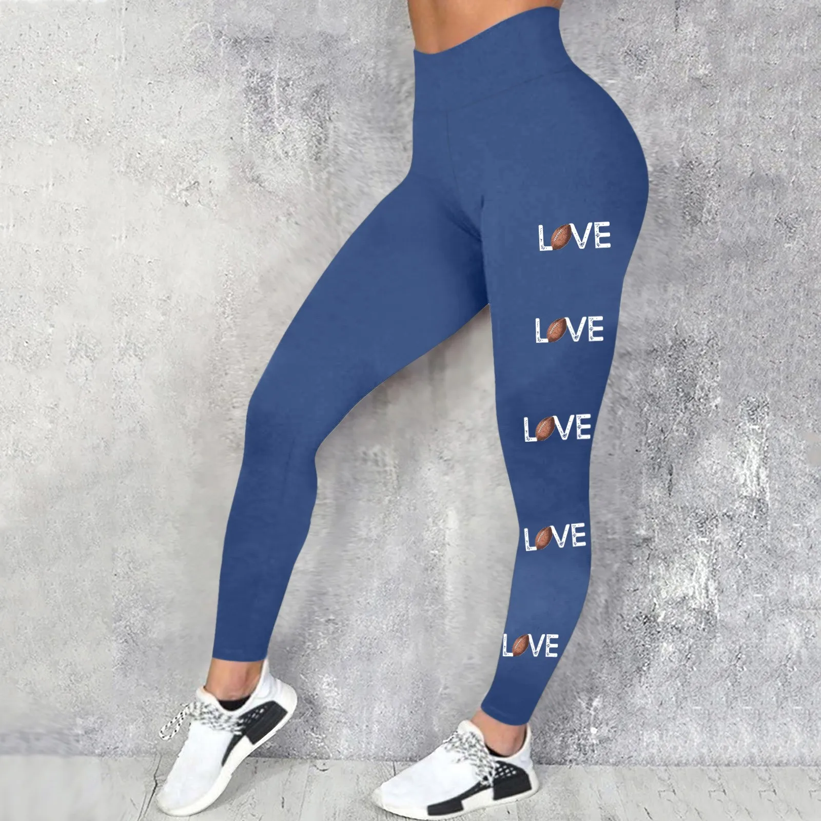 Mallas deportivas con estampado de amor para mujer, pantalones de Yoga con realce de cintura alta para gimnasio, Fitness, correr