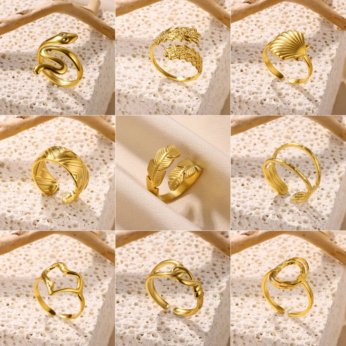 Trend Roestvrijstalen Ringen Voor Vrouwen Mannen Hippie Gouden Kleur Sieraden Slang Punk Hart Finger Ring Party Cadeau Nieuw In Vrouwelijke Man