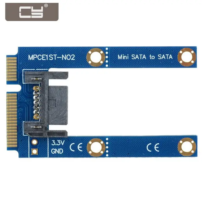 NGFF-Disco Rígido, 50mm, Mini PCI-E, mSATA, SSD para Flat SATA, 7Pin, Adaptador de Extensão PCBA