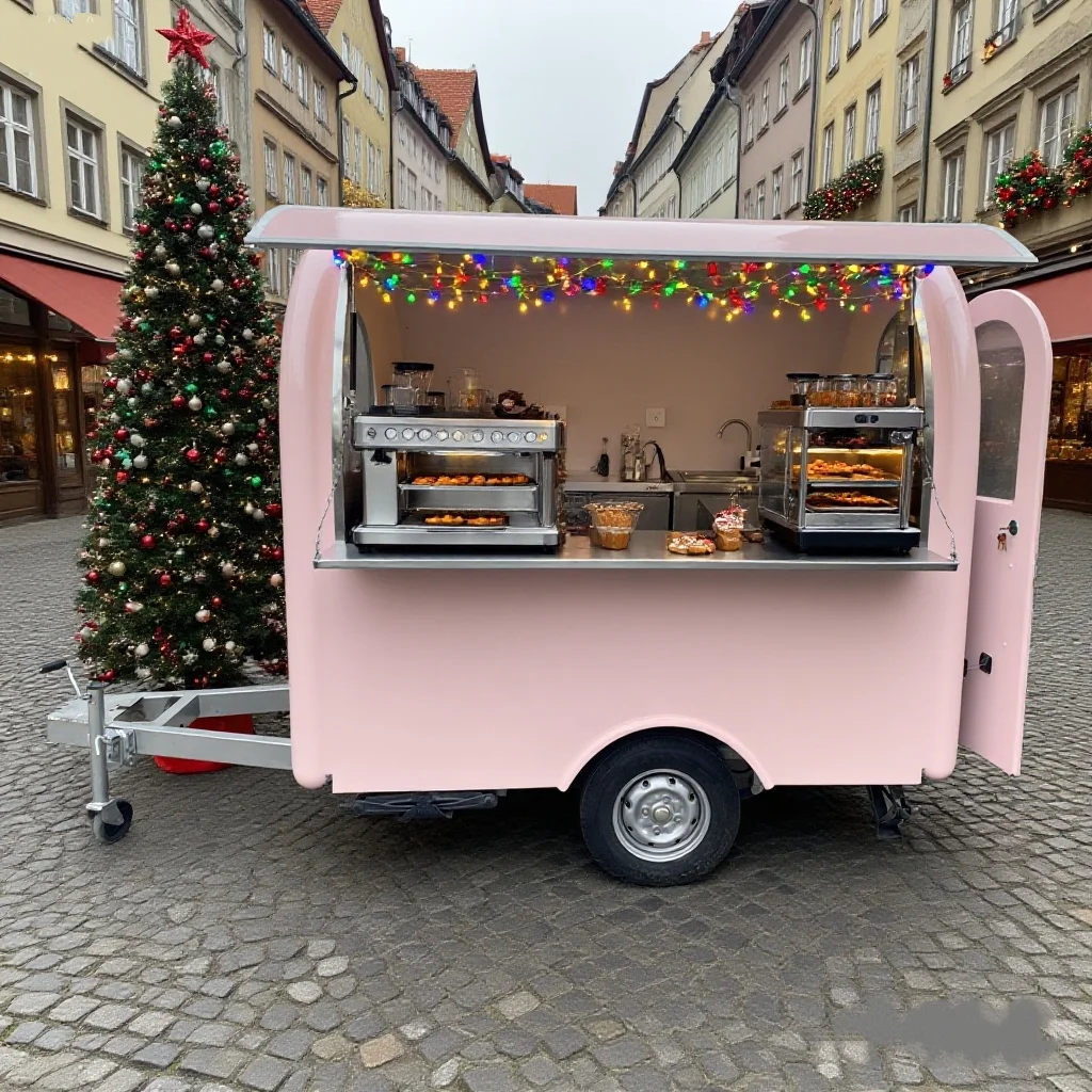 

Настроить размер Food Truck Уличные мобильные тележки Пицца Кофе Humberger Концессия Открытый пищевой прицеп Киоск для продажи
