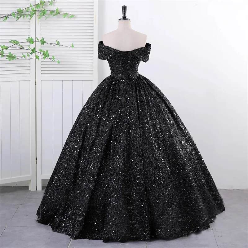 Customized Ball Gown Quinceanera Dresses Off Shoulder Sequins Lace Up Prom Birthday Party Gowns Vestido De 15 Anos Sweet 16