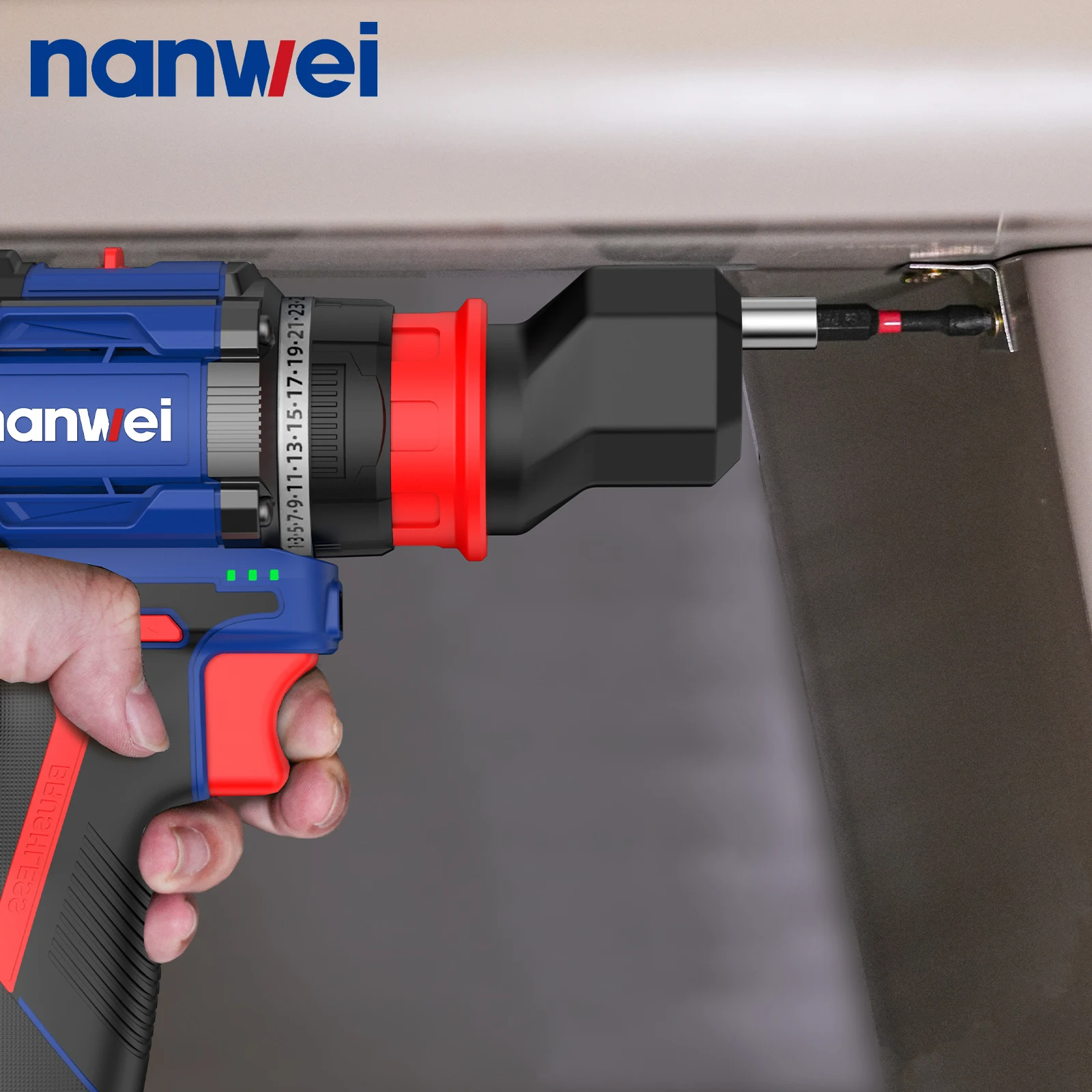 NANWEI 45NM Ricaricabile Cordless 16V Motore Brushless Trapano Multi-Bit Fai da Te Uso Domestico Trapano Multifunzione per la Decorazione Domestica