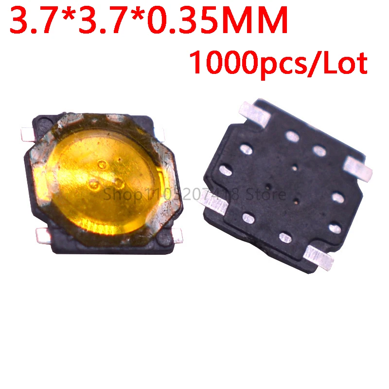 1000Pcs/Lot 3.7*3.7*0.35MM Membrane Button Switch 3.7X3.7X0.35mm Thin Film Touch Switch 4 Feet Foot Patch Micro Button Switch