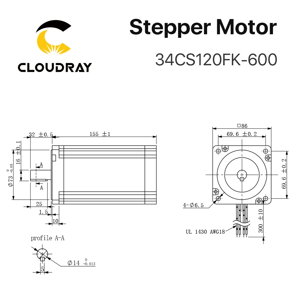 Cloudray Nema 34 Open Loop Stepper Motor Driver Kit 12N.m 6.0A DM860S 2.4A-7.2A for 3D printer CNC Engraving Milling Machine