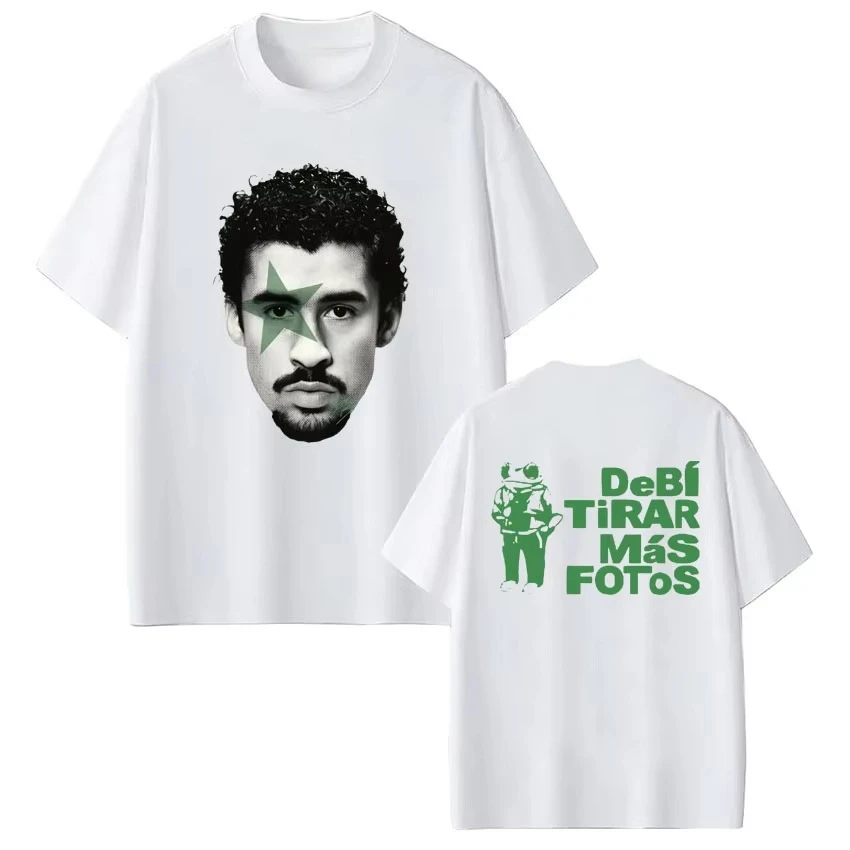 2026 Sommer Hot Sale Rapper Bad Bunny T-Shirts Debi Tirar Mas Fotos DTMF T-Shirts für Herren und Damen – Vintage-Oberteil, locker, gemütlich und vielseitig