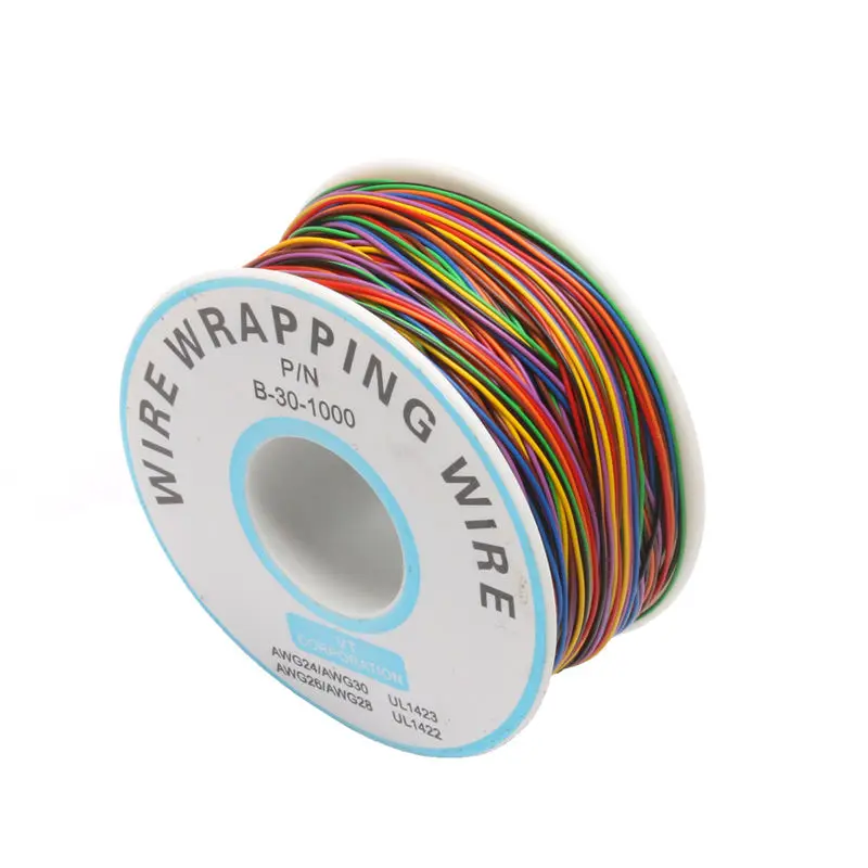 MAISI One Roll 8 Colors 30AWG Wire Wrapping Wire, Tinned Copper Solid, PVC insulation