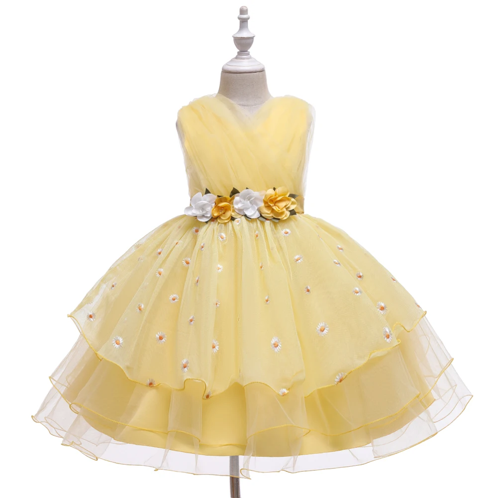 Girls Party Dresses 5 Colors 100cm-150cm Children Skirt Summer Gauze Ball Gown Wedding Vestido Performance