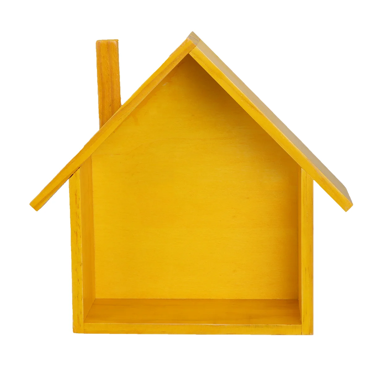 

Tiny House Small Shaped Wall Shelf Yellow Mounted Storage Rack