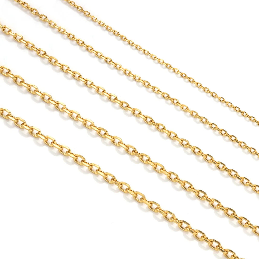 2m Stainless Steel Gold PVD Plated Corner Cable Chain Bulk Necklace Bulk Cable for DIY Jewelry Making Supplies Lot Wholesale