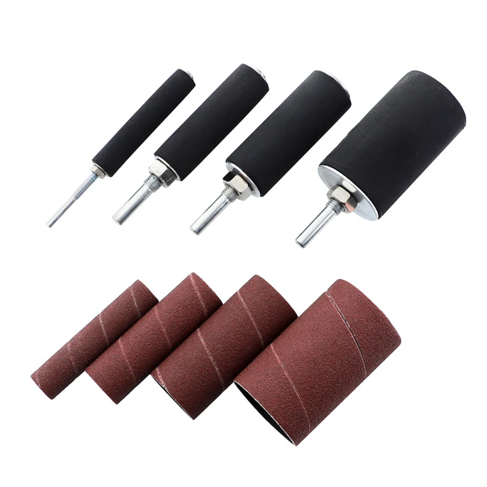 

A96I-Drum Sander Kit Sanding Belt Sandpaper With Spindle Case For Drill Press Rotary Tools