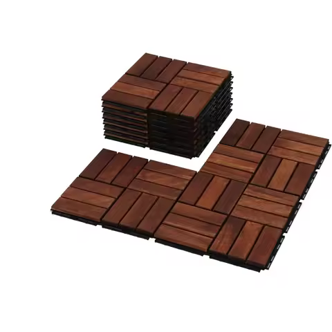 30 ft Interlocking Deck Tiles, Waterproof Acacia Wood Deck Tiles, 12" x 12" 30 Pcs Outdoor Patio Tiles for Deck, Garden, Patio