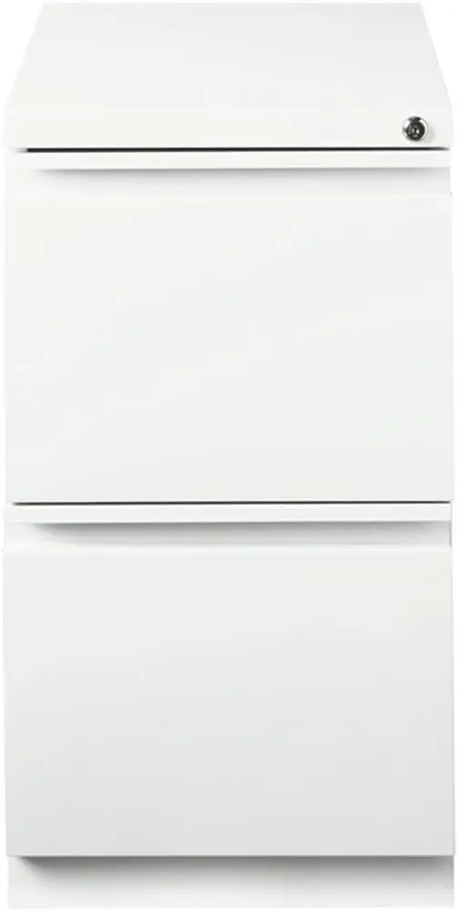 20" Deep 2 Drawer Mobile File Cabinet File in White Color	White Material	Metal