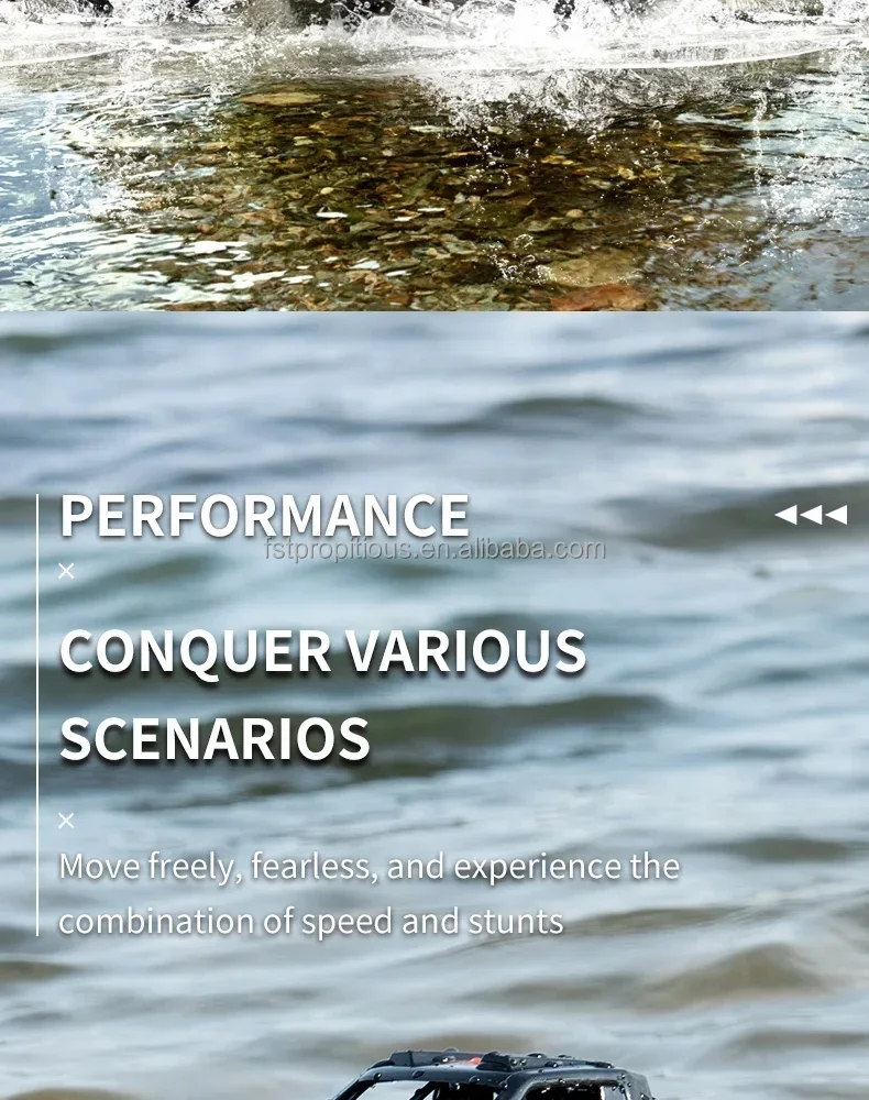 

Amphibious Off Road Wireless Control Car 2.4G 4WD 360° Stunt Rotation Seal Waterproof Hollow Tire Design High Speed RC Car Toy