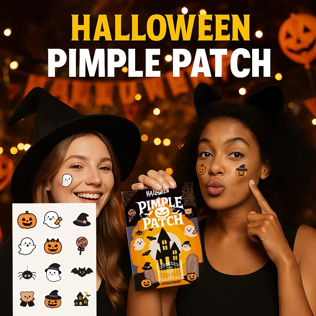 60 قطعة من رقع بثرة اليقطين للهالوين، ملصقات بقع غروانية مائية غير مرئية، خالية من الكحول وخالية من العطور، عيب لطيف مخيف