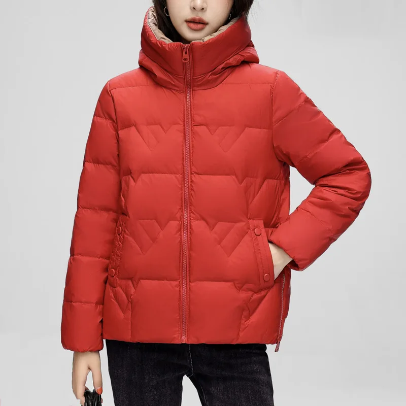 Mulheres jaqueta curta inverno novo estilo coreano casaco de penas de pato quente acolchoado