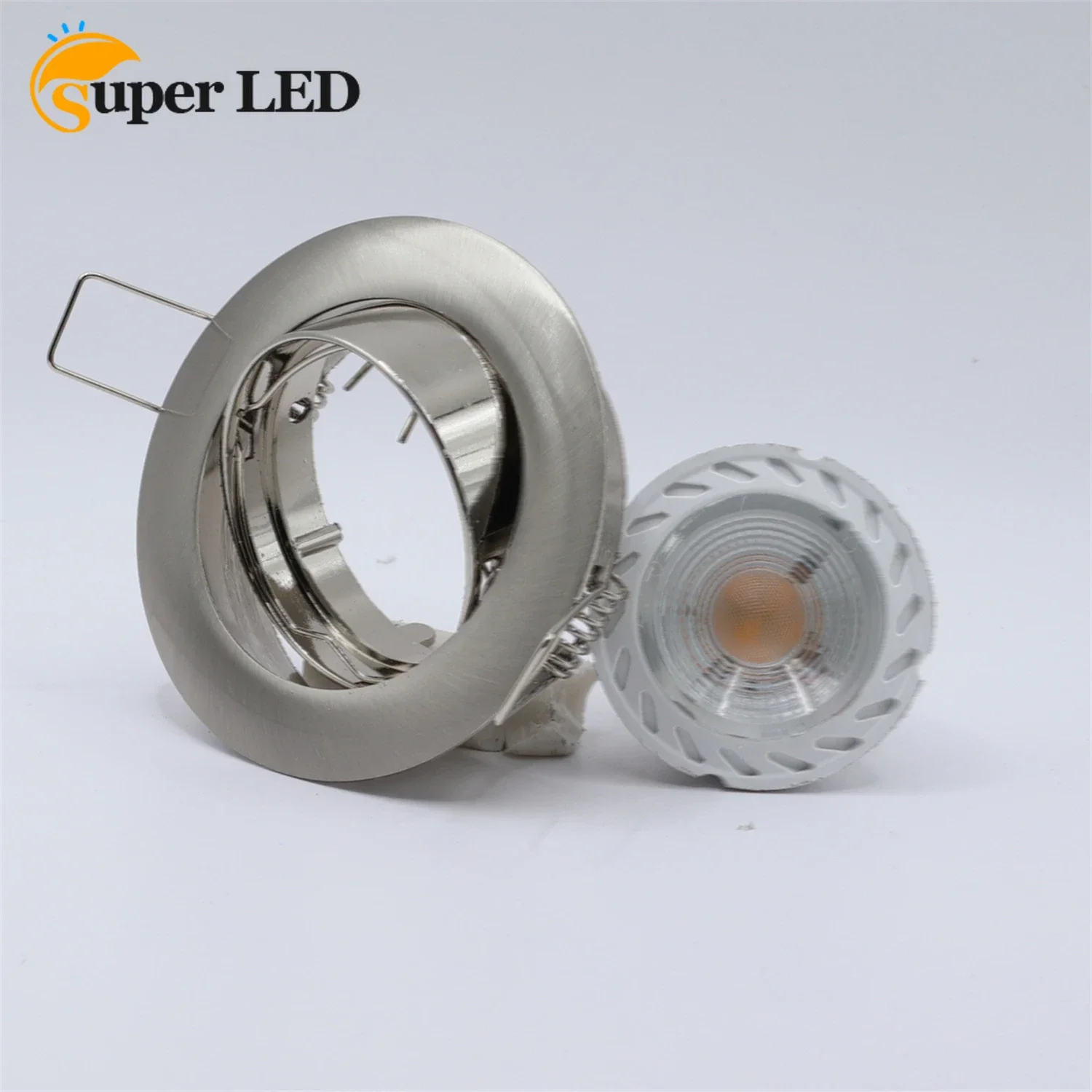 Luz de techo LED empotrada redonda de alta calidad, marco ajustable, soporte de bombilla MR16 GU10