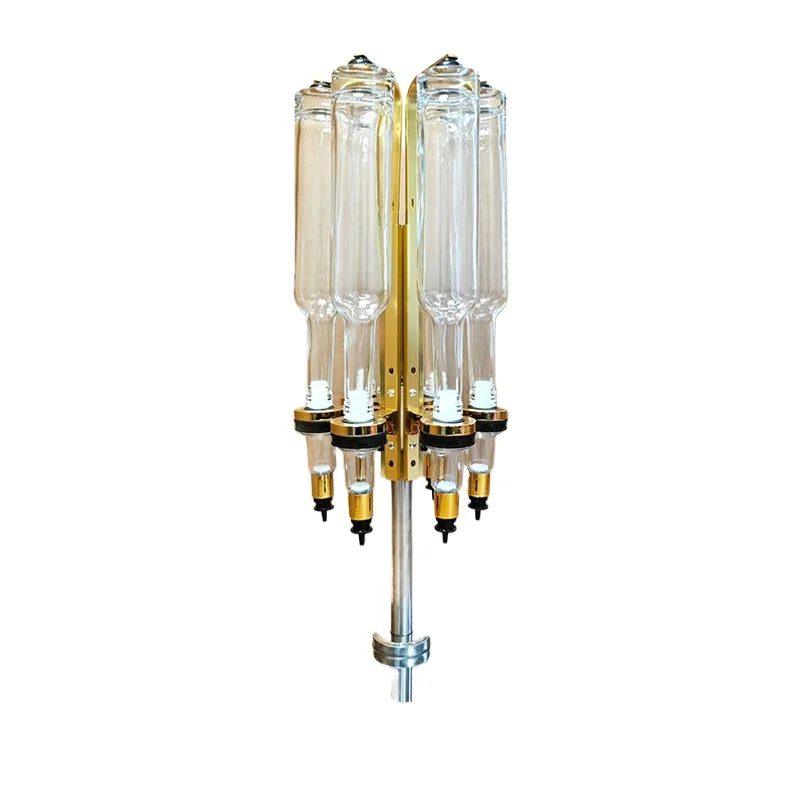 

6 pcs transparent glass with graduated pump head turntable gold set