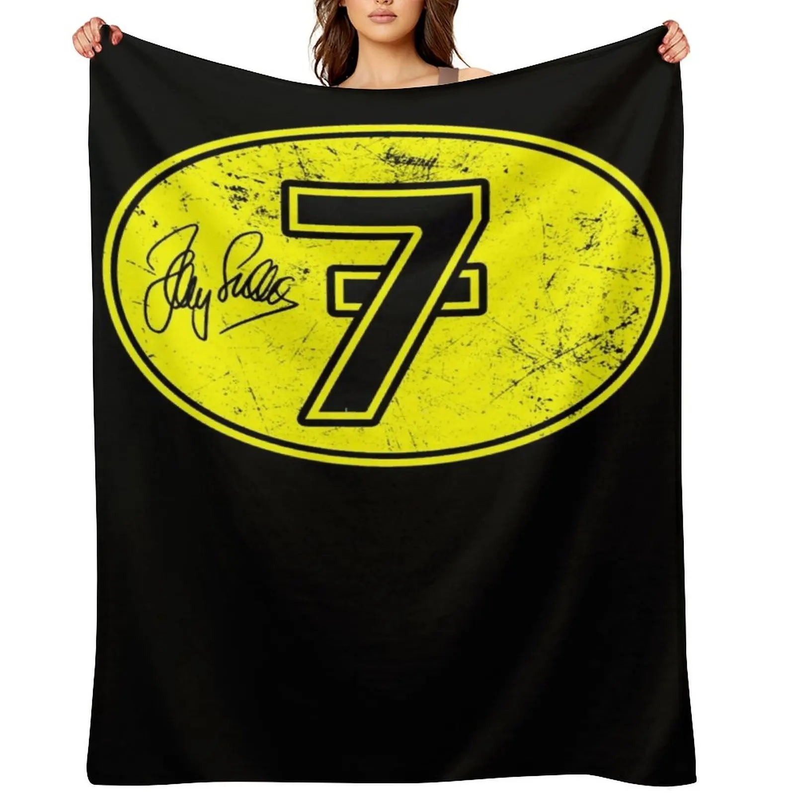 Barry Sheene Lucky 7 Throw Blanket Thermals For Travel Polar Multi-Purpose Blankets