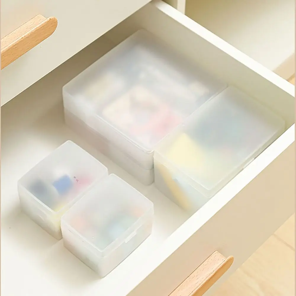 With Cover Frosted Storage Box Multifunctional Large Capacity Stationery Organizer Dustproof Waterproof Storage Cube Desktop