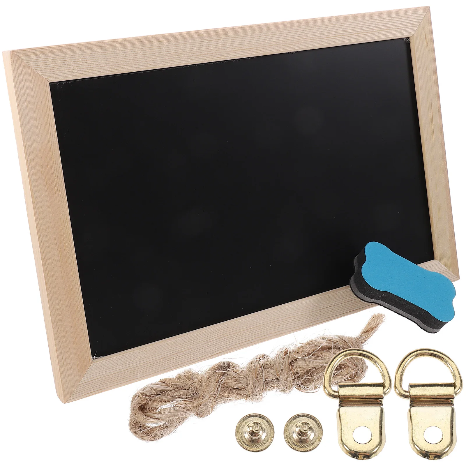 1 Set Of 2-Side Hanging Cork Wall Blackboard Notice Multi-Function Bulletin Boards For Office Home Decor Wooden Message Pin