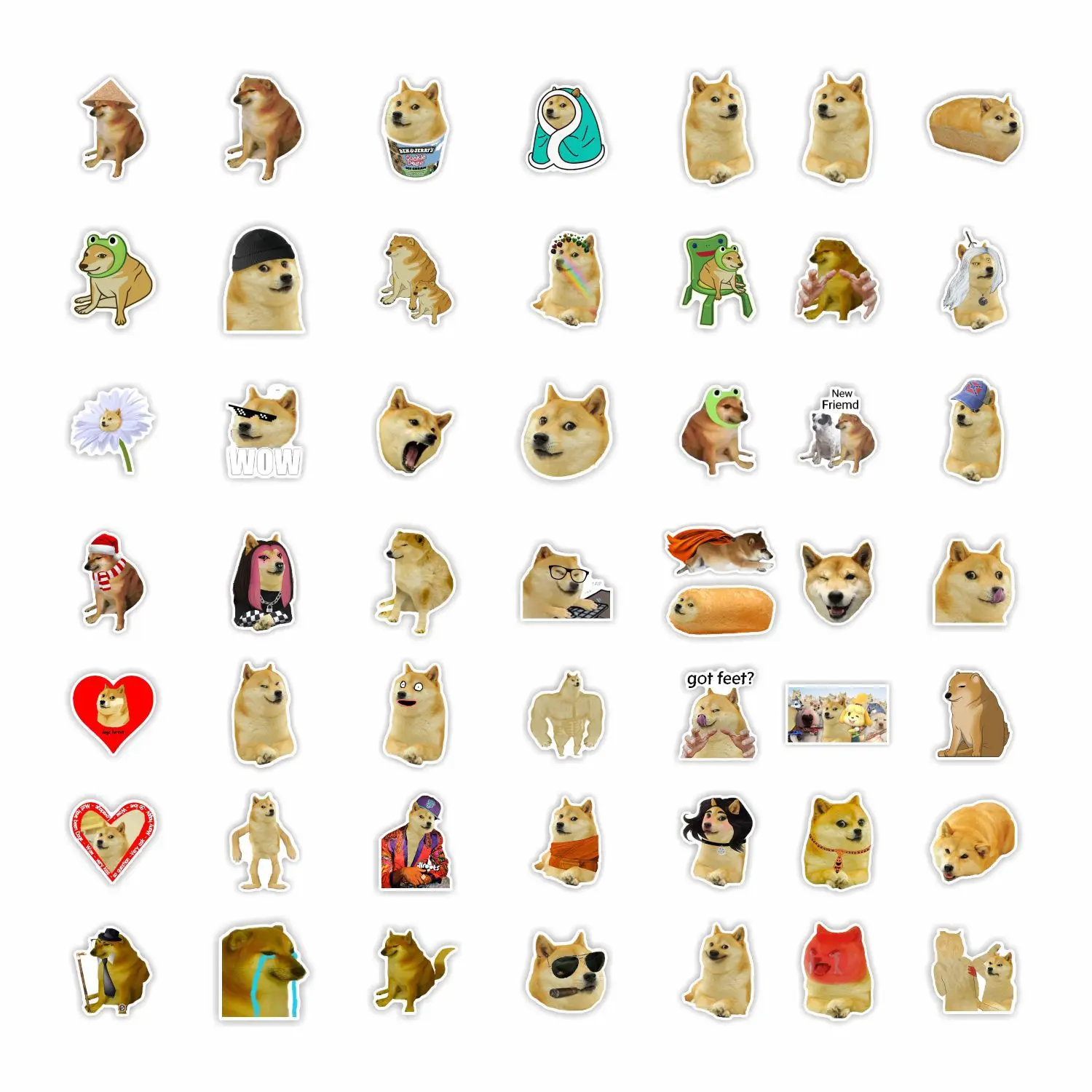 50/100PCS Funny Dog Meme Stickers Decals Kids Toys Laptop Phone Motorcycle Luggage Car Fridge Guitar Bike Waterproof Sticker